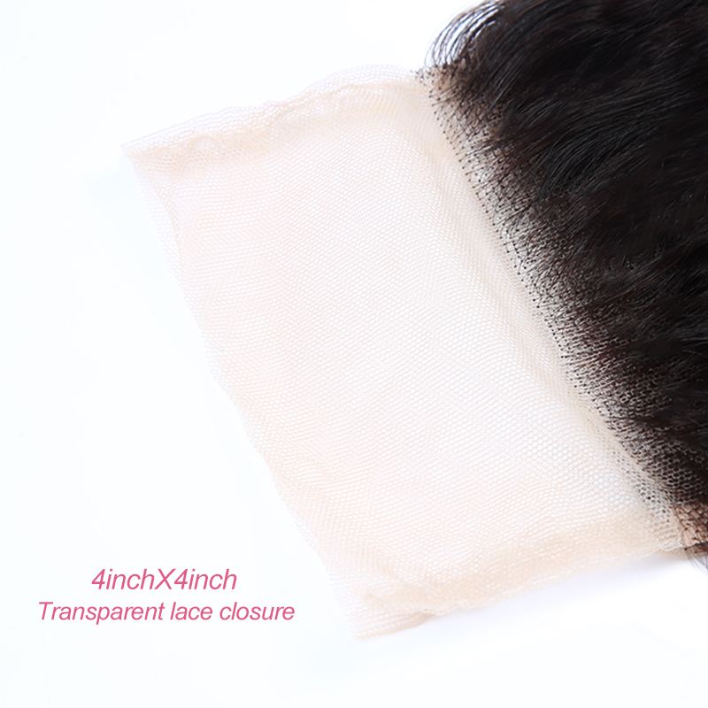 XYS Hair Deep Curly Hair 4x4 Transparent Lace Closure With Natural Hairline And Baby Hair