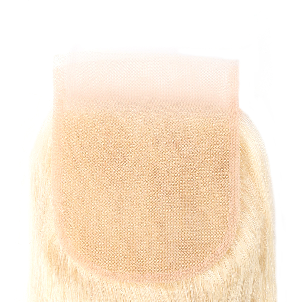 XYS Hair 613 Blonde Straight Closure 4x4 Transparent Lace Closure