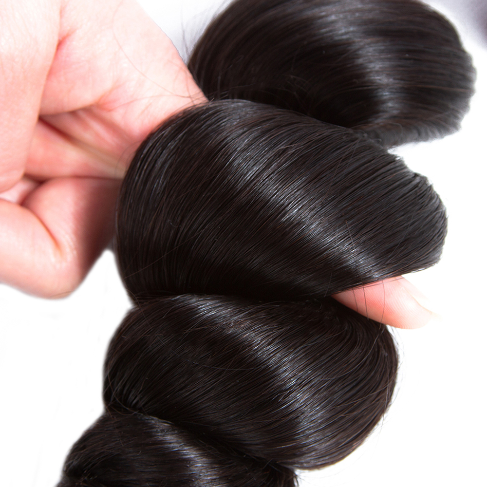 XYS Hair Loose Curly Virgin Human Hair 4x4 Transparent Lace Closure Natural Hairline