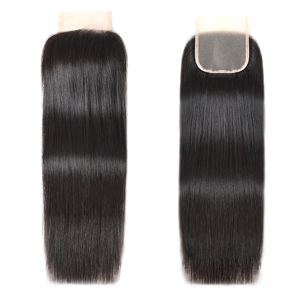 XYS Hair Straight Human Hair 4x4 Transparent Lace Closure