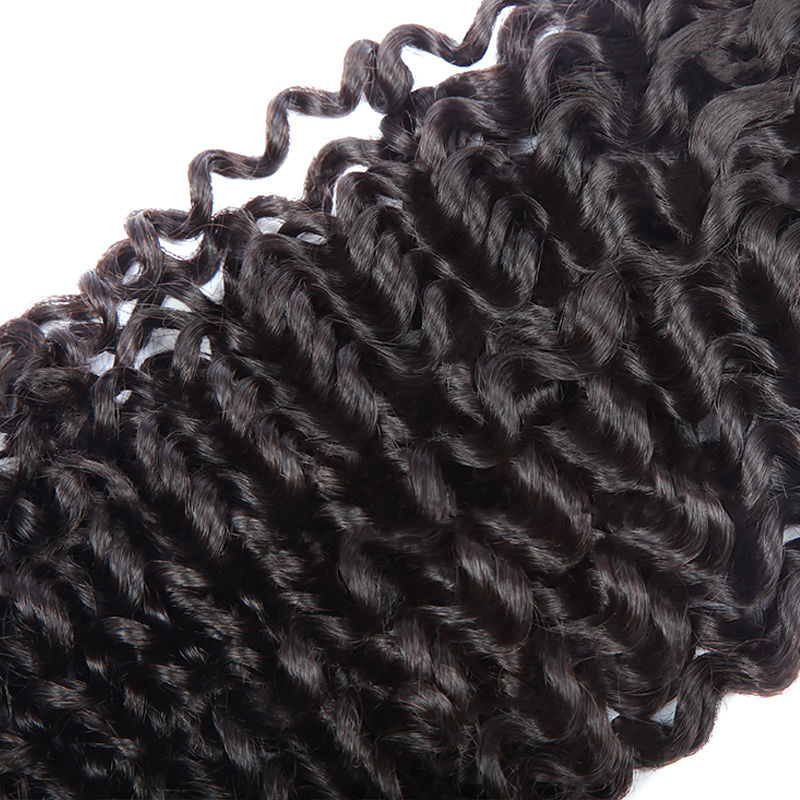 XYS Hair Deep Wave Virgin Hair 4x4 Transparent Lace Closure Natural Black Color