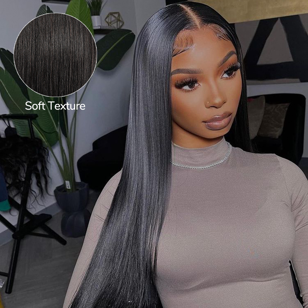 XYS Hair 5x5 Bye Bye Knots Straight Hair Pre Cut Lace With Plucked Hairline