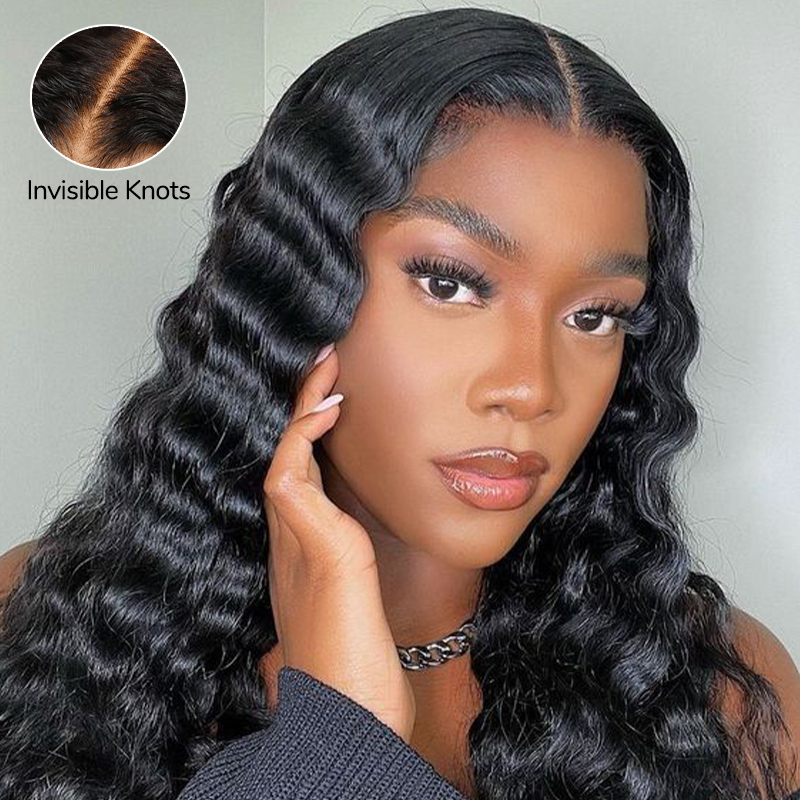 XYS Hair 5x5 Pre-Everything HD Closure Wig Water Wave Wig With Pre Bleached Knots Plucked Hairline