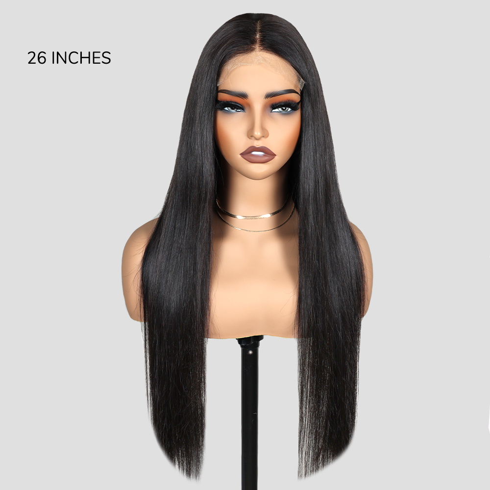 XYS Hair 5x5 Bye Bye Knots Straight Hair Pre Cut Lace With Plucked Hairline