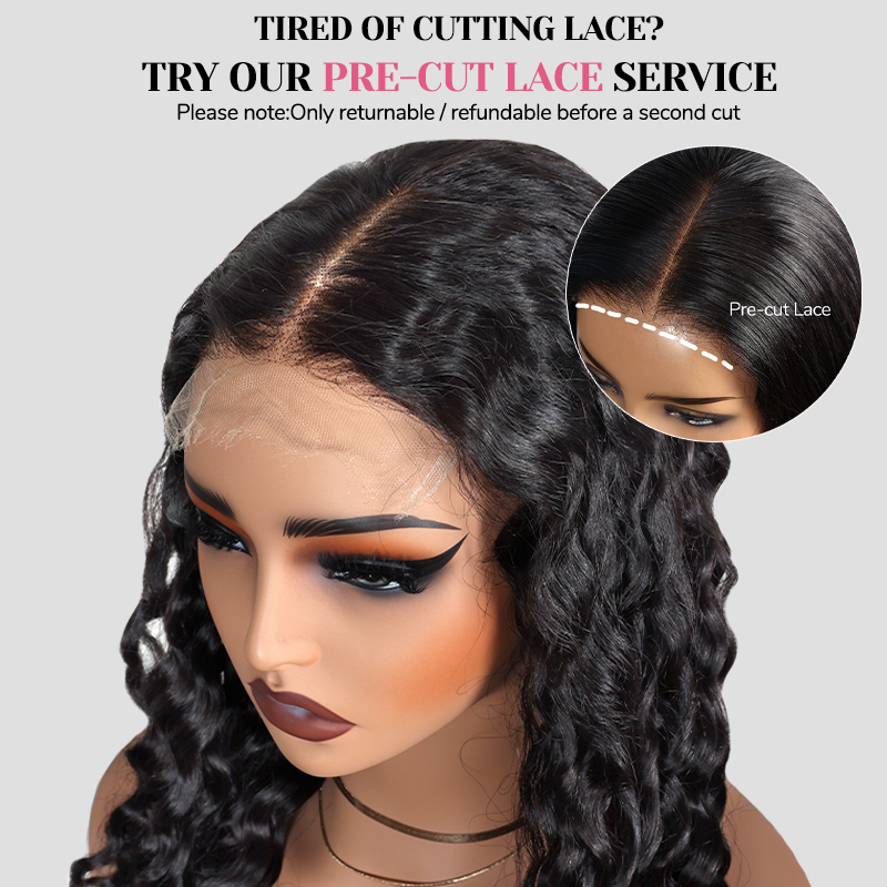 XYS Hair 5x5 Pre-Everything HD Closure Wig Water Wave Wig With Pre Bleached Knots Plucked Hairline