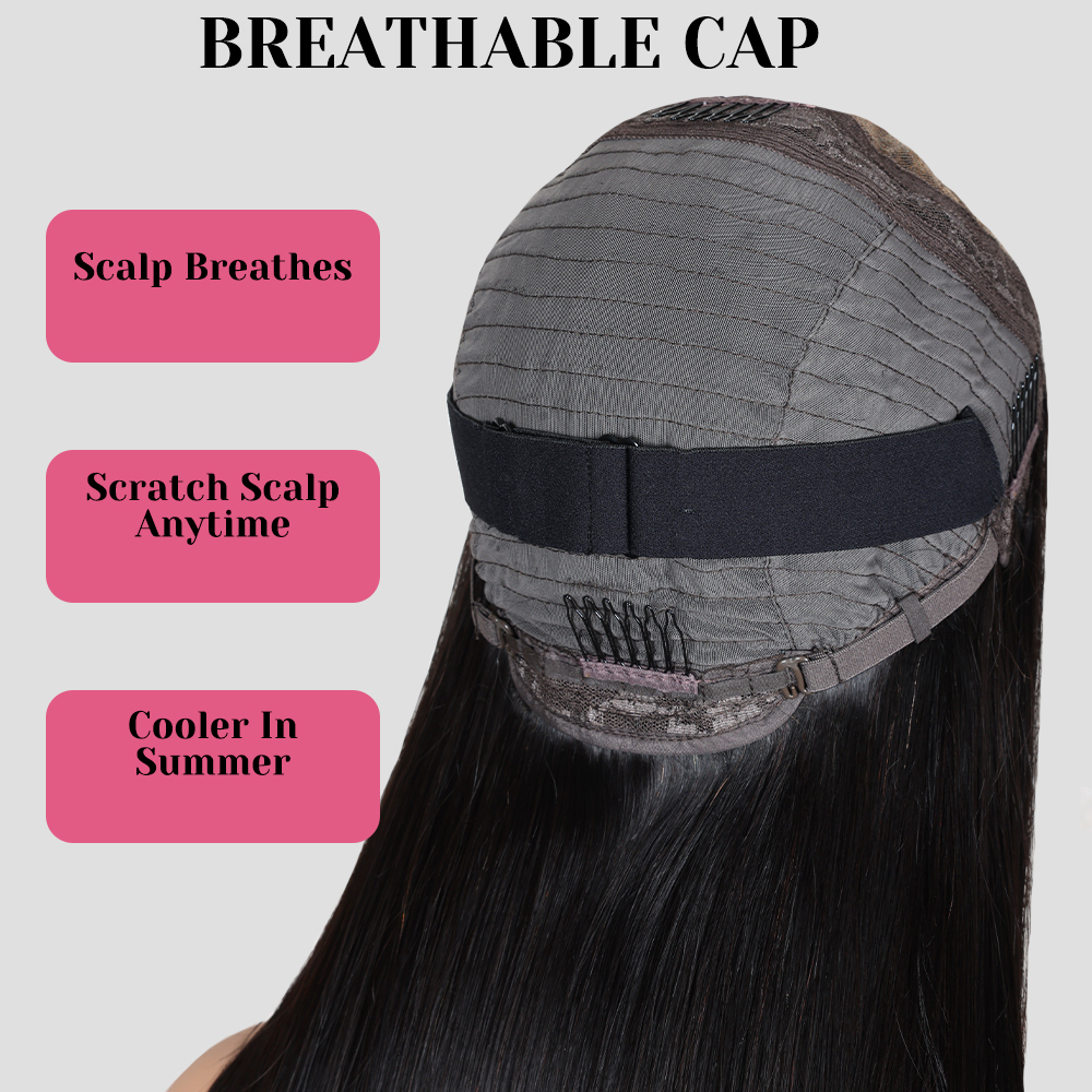 XYS Hair 3D Body Wave Hair 5x5 Pre-Cut HD Lace Closure Pre-Bleached Wig