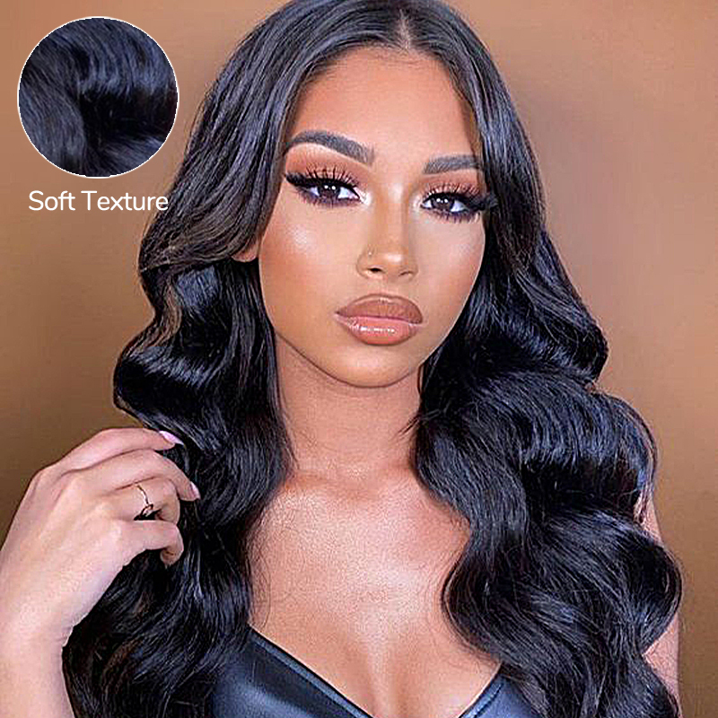 XYS Hair 3D Body Wave Hair 5x5 Pre-Cut HD Lace Closure Pre-Bleached Wig