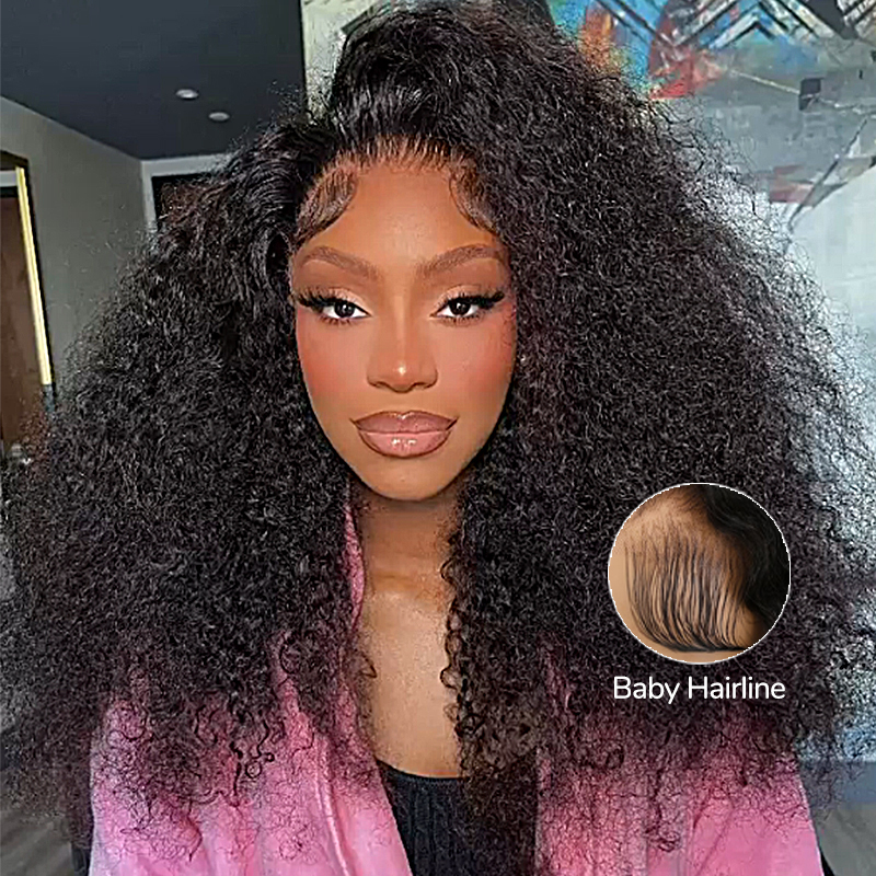 XYS Hair Bye-Bye Knots Wig Kinky Curly Hair 5x5 Pre-Cut Lace Closure Wig