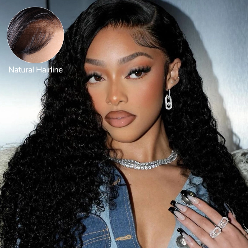 XYS Hair 5x5 Pre-Everything Deep Curly Wig With Pre Bleached Knots Plucked Hairline