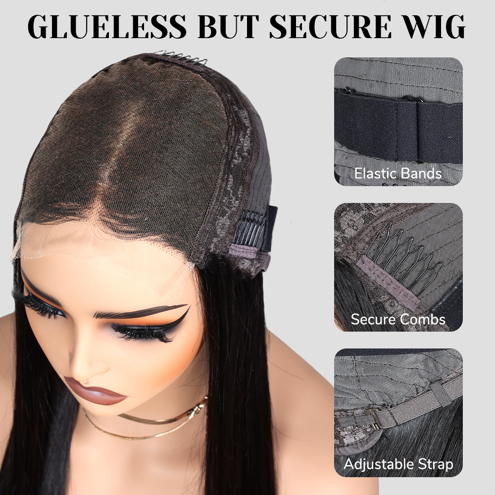 XYS Hair 3D Body Wave Hair 5x5 Pre-Cut HD Lace Closure Pre-Bleached Wig