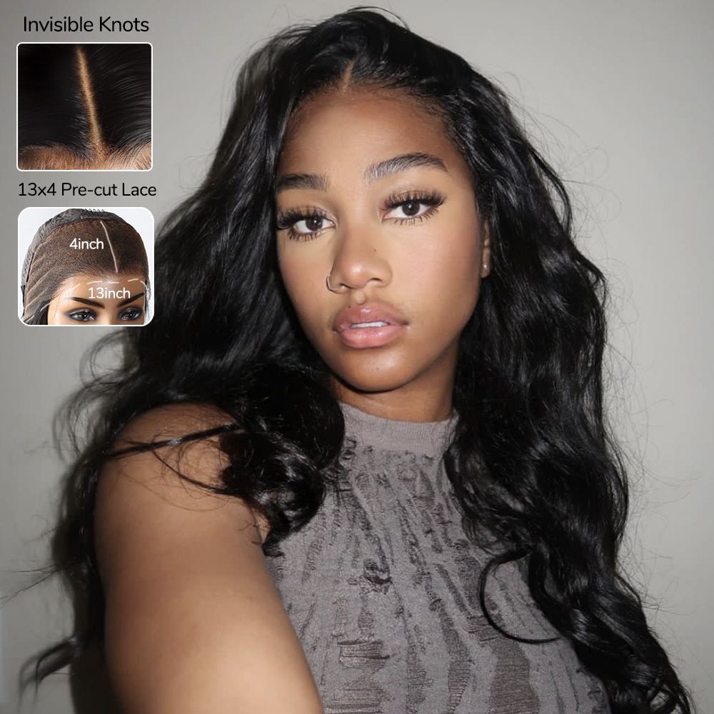 XYS Hair 13x4 Pre-Cut Lace Front Super  HD Lace Frontal  Wig Body Wave