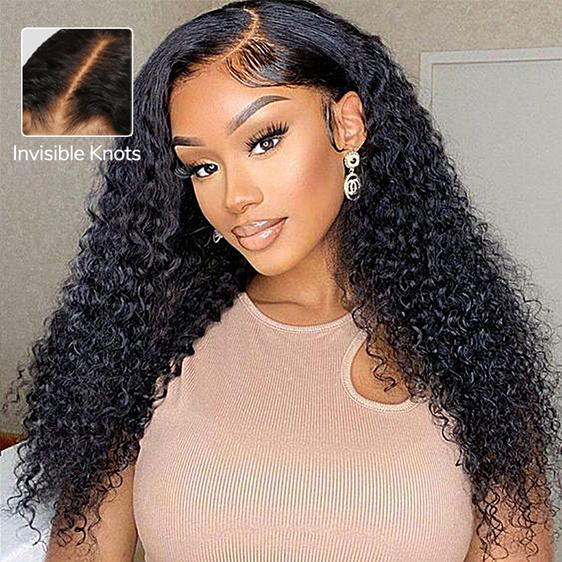 XYS Hair 13x4 Pre-Cut Lace Frontal With HD Lace Frontal  Wig Burmese Curly 180% Density