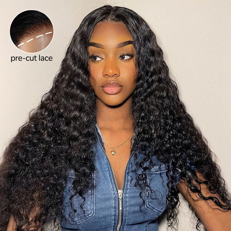 XYS Hair Water Wave Wig 13x4 Pre-Bleached HD Lace Frontal Wig