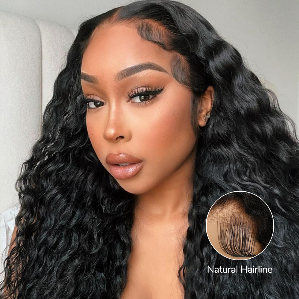 XYS Hair Deep Wave Wigs 13x4 Pre-Bleached HD Lace Frontal Wig Invisible Knots
