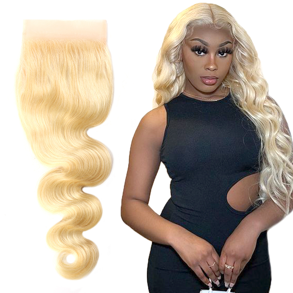 XYS Hair 613 Blonde Body Wave Virgin Hair 5x5 Transparent Lace Closure