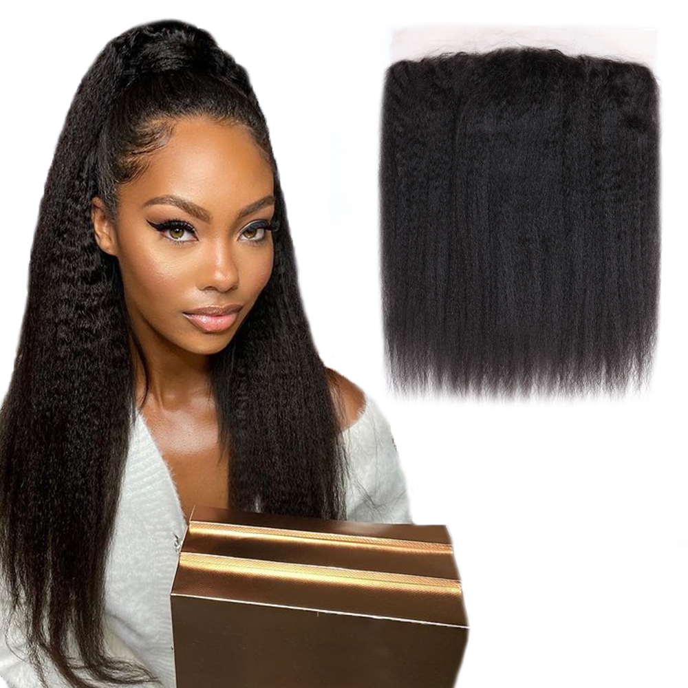 XYS Hair Kinky Straight Hair 13x4 Transparent Lace Frontal