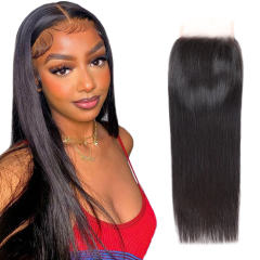 XYS Hair Straight Human Hair 5x5 Transparent Lace Closure With Natural hairline