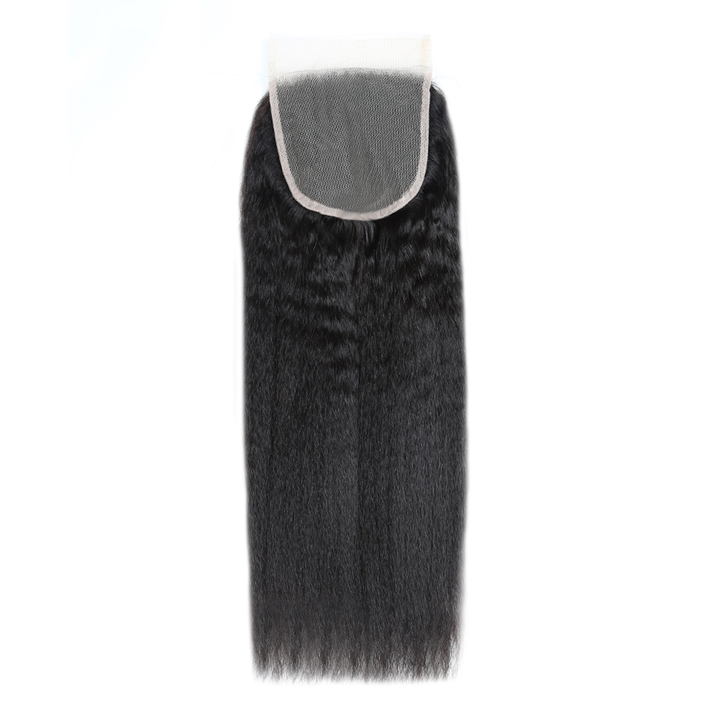 XYS Hair Kinky Straight Hair 5x5 Transparent Lace Closure With Baby Hair