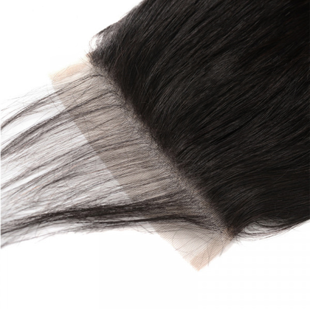 XYS Hair Straight Human Hair 5x5 Transparent Lace Closure With Natural hairline