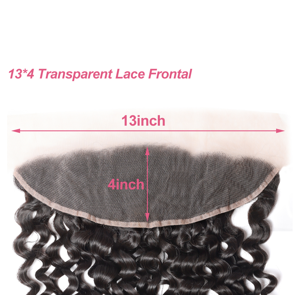 XYS Hair Water Wave Hair 13x4 Transparent Lace Frontal