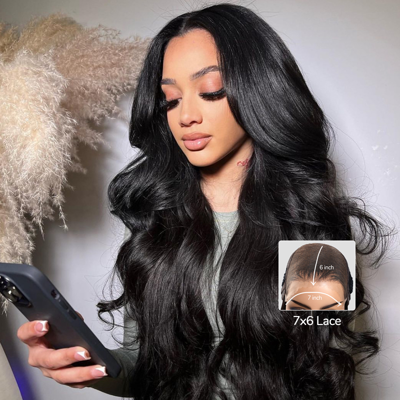 XYS Hair 7x6 HD Lace Front Wigs Body Wave Glueless Wig Ready To Wear Pre Bleached