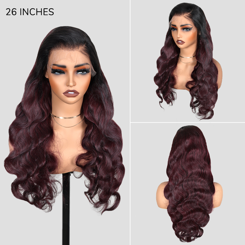XYS Hair 7x6 Chic Burgundy 99J Body Wave Glueless HD Lace 100% Human Hair