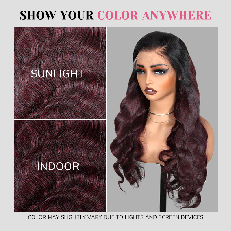 XYS Hair 7x6 Chic Burgundy 99J Body Wave Glueless HD Lace 100% Human Hair