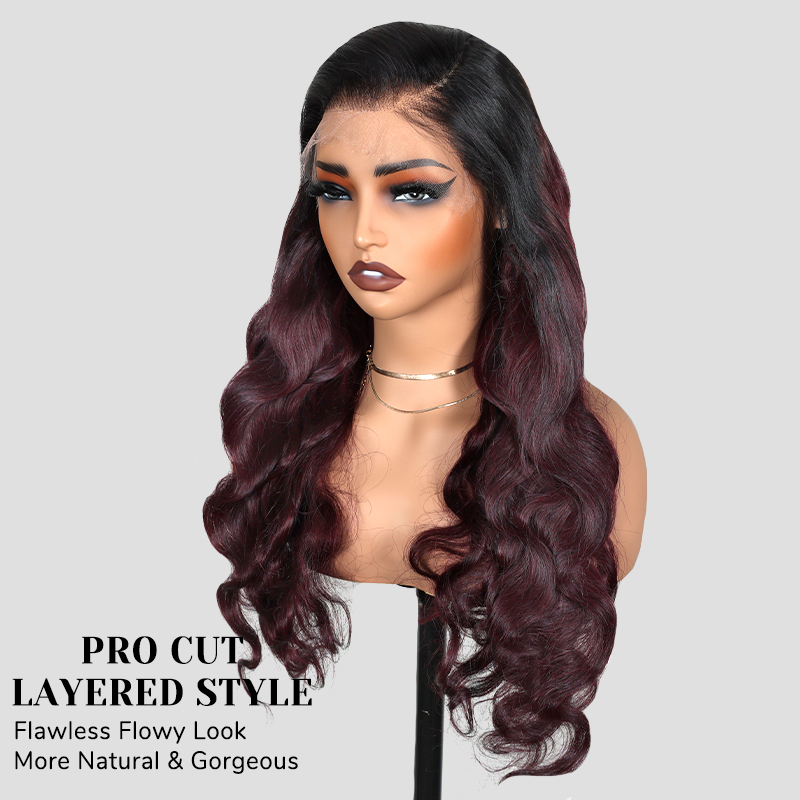 XYS Hair 7x6 Chic Burgundy 99J Body Wave Glueless HD Lace 100% Human Hair