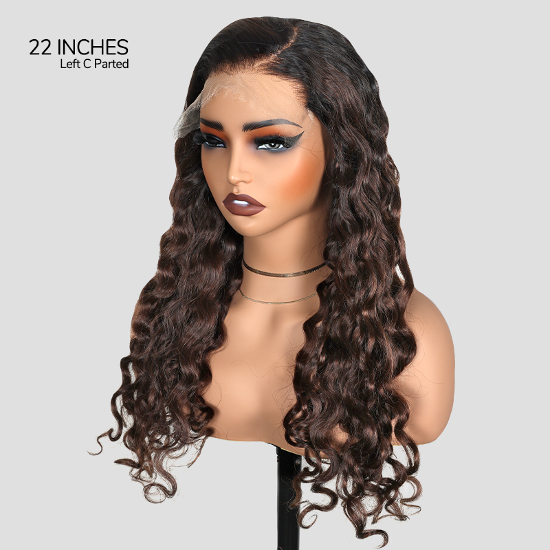 XYS Hair 7x6 Throw On & Go Ombre 1B/4# Water Wave Glueless Wig