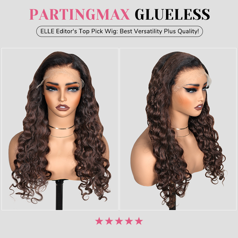 XYS Hair 7x6 Throw On & Go Ombre 1B/4# Water Wave Glueless Wig