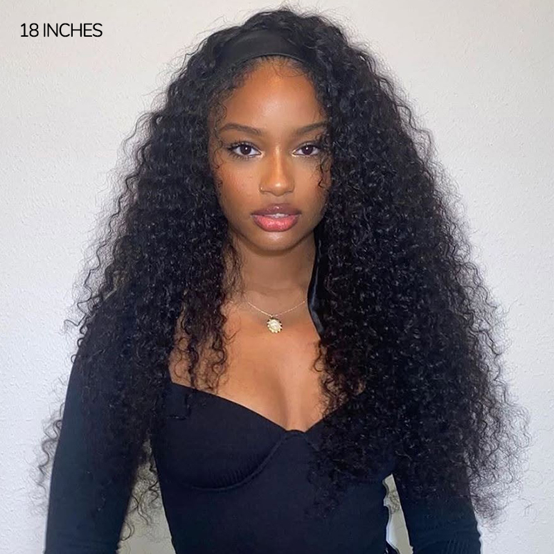 XYS Hair Water Wave Headband Wig Glueless Human Hair Wig