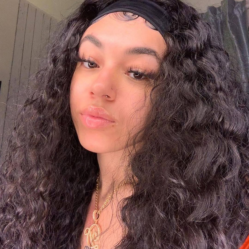 XYS Hair Water Wave Headband Wig Glueless Human Hair Wig