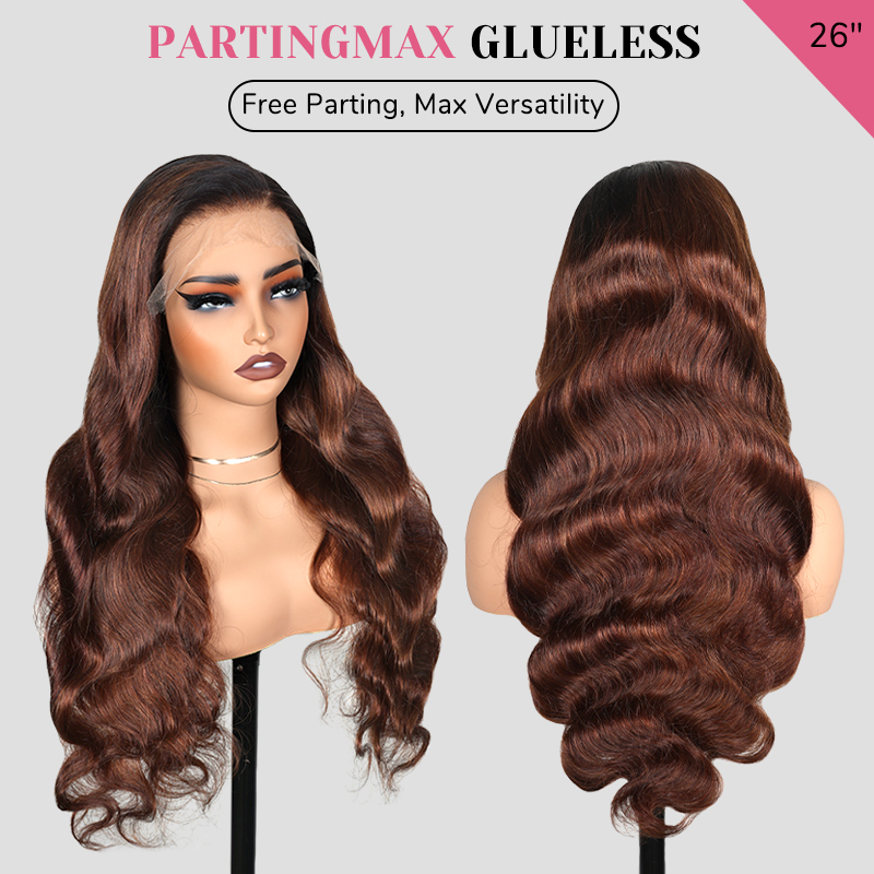 XYS Hair 7x6 1B/4# Ombre Brown Hair 100% Virgin Human Hair Body Wave Wig Weave