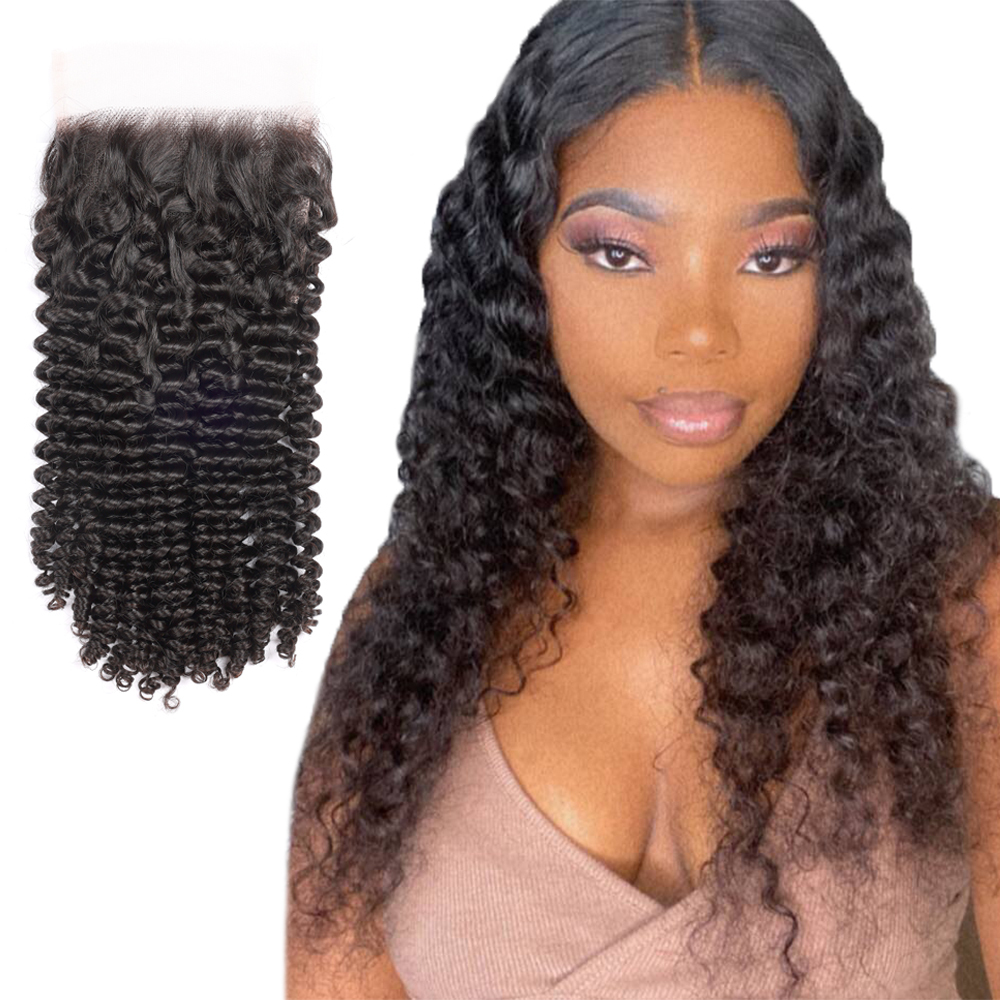 XYS Hair Deep Curly 5x5 HD Lace Closure With Super Small Knots