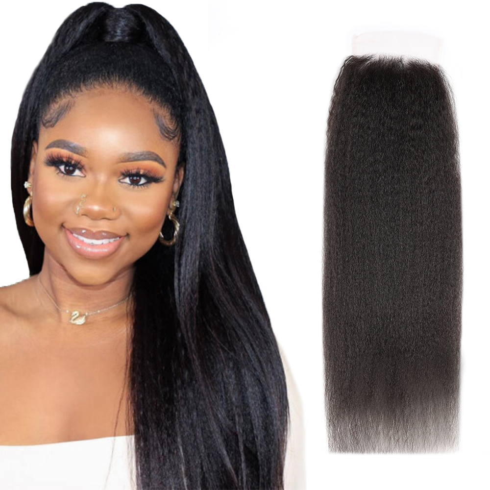 XYS Hair Kinky Straight Hair 5x5 HD Lace Closure