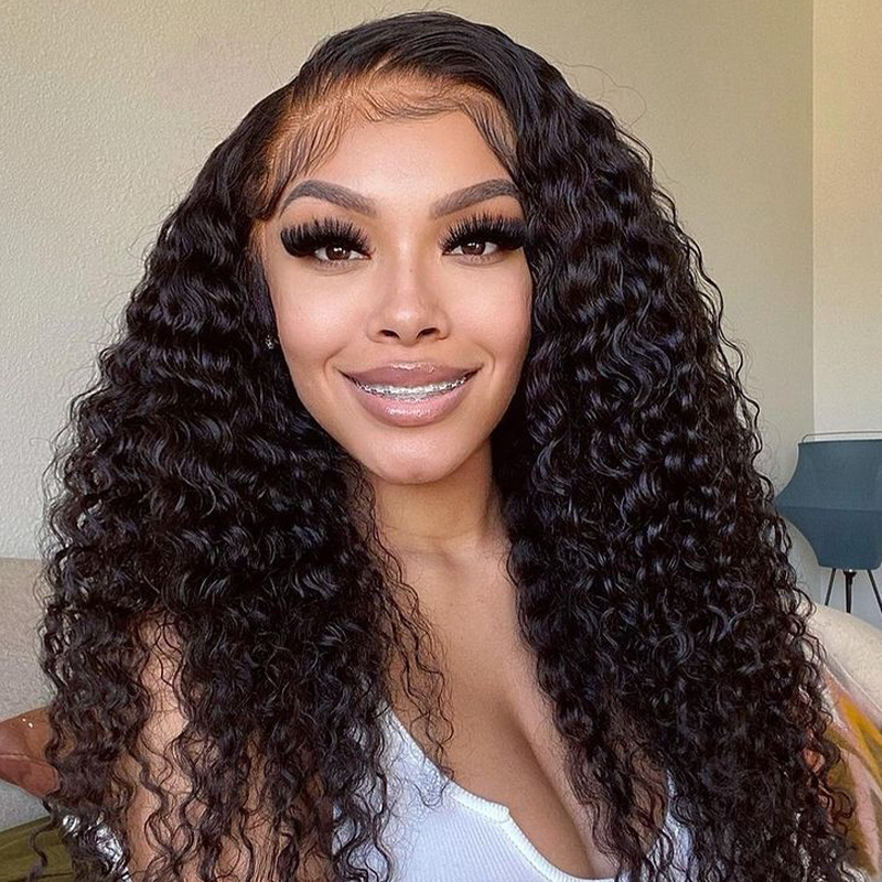 XYS Hair Deep Wave Wigs Full Lace Wigs With Pre-Plucked Hairline