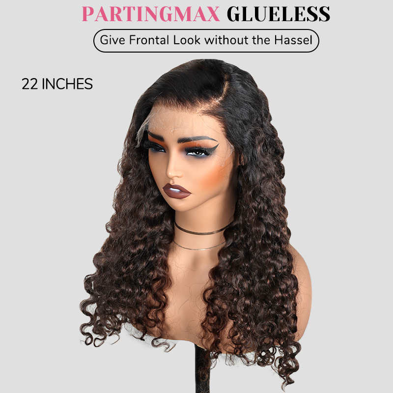 XYS Hair 7x6 1B/4# Bouncy BBC Closure HD Lace Curly Wig
