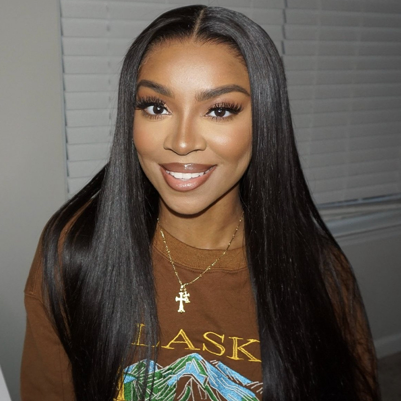 XYS Hair Straight Full Lace Wigs With Pre-Plucked Hairline