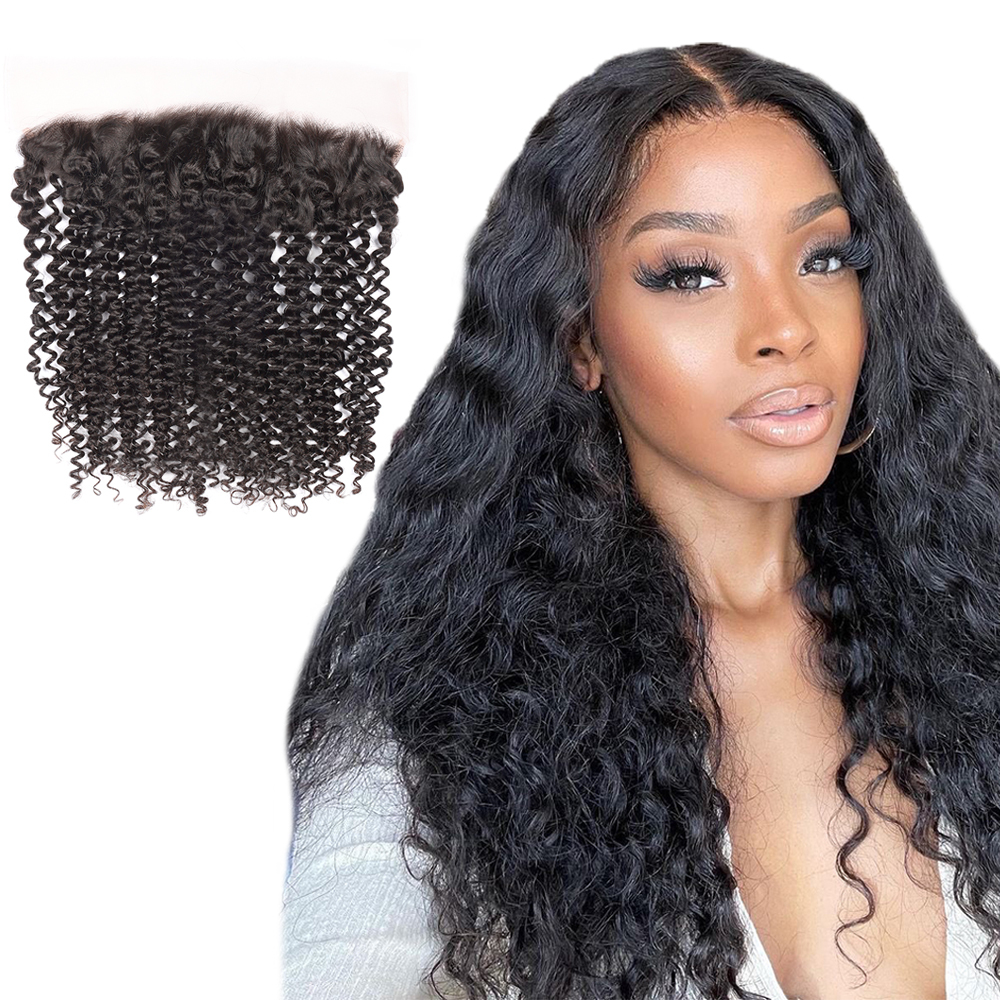 XYS Hair Deep Curly Human Hair 13x4 Lace Frontal With Baby Hair