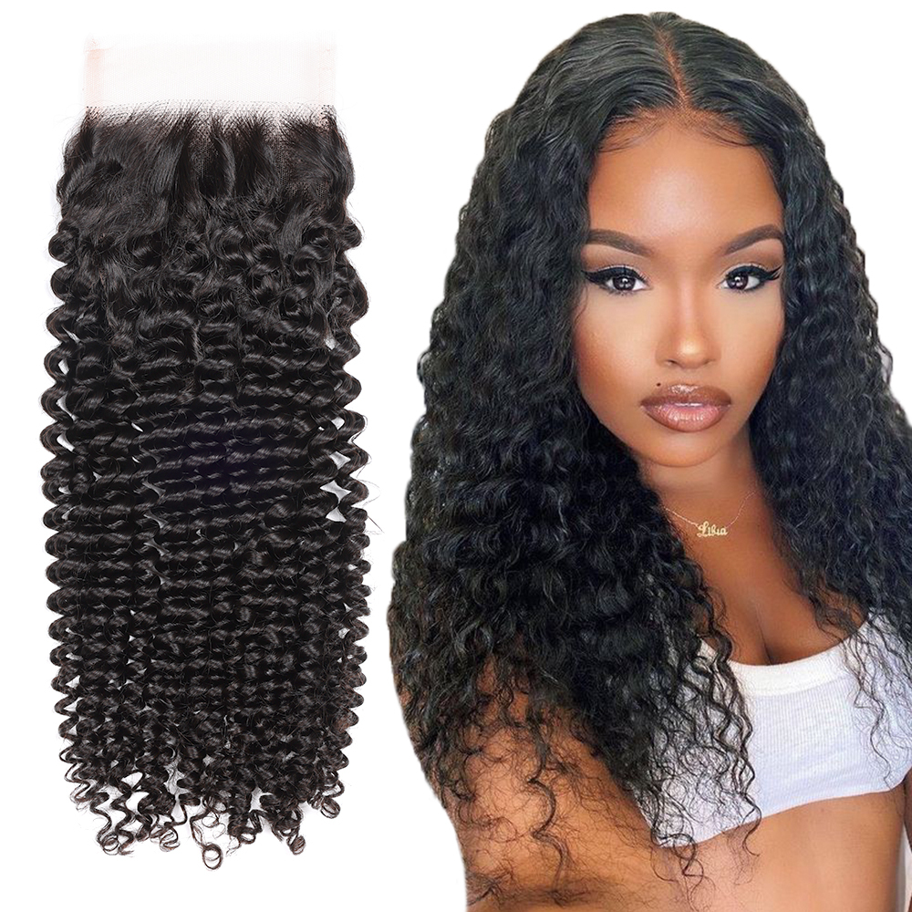 XYS Hair Deep Curly Hair 4x4 HD Lace Closure