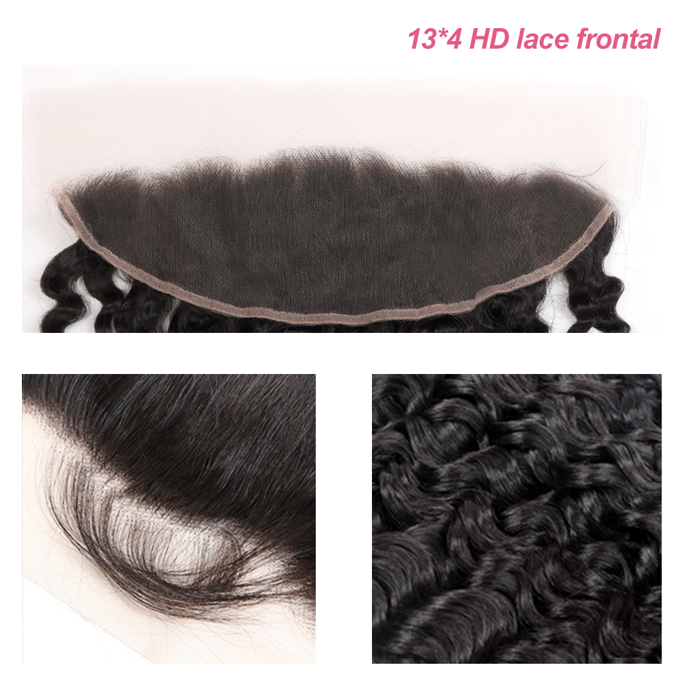 XYS Hair Deep Wave Hair 13x4 HD Lace Frontal with Natural Hairline