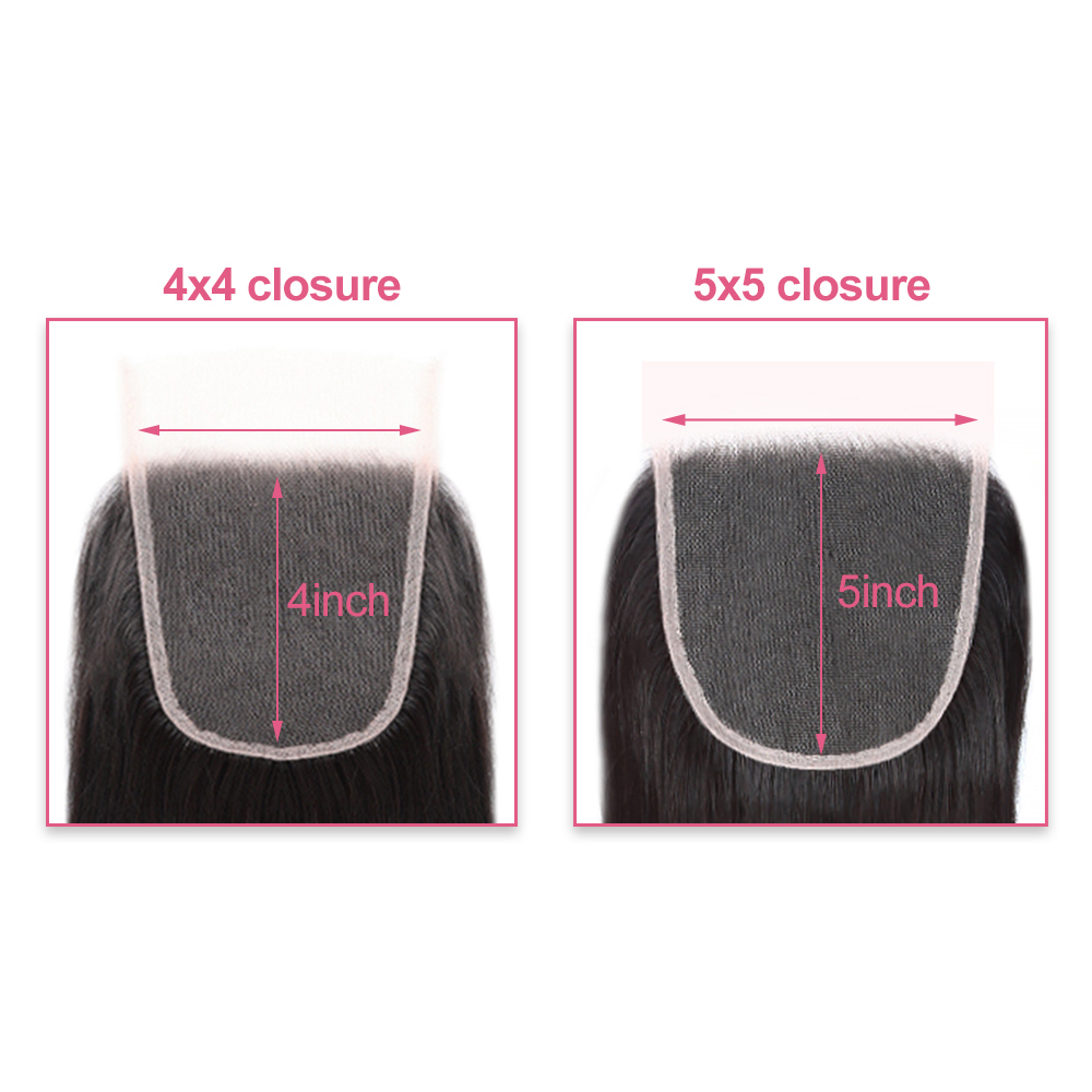 XYS Hair Straight Human Hair 4x4 HD Lace Closure Free Part