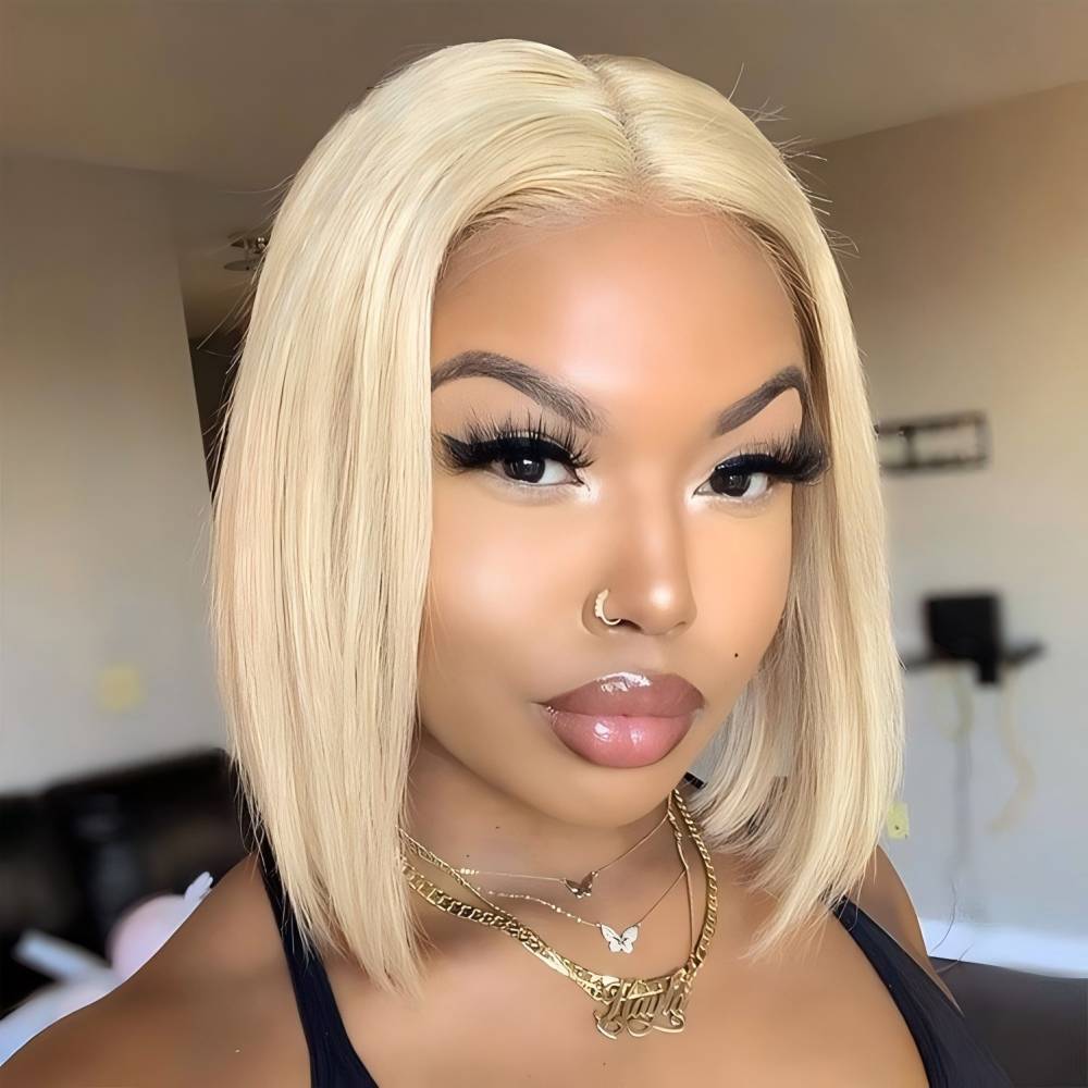 XYS Hair 613 Blonde Bob Straight Wigs For Black Women With Lace Frontal
