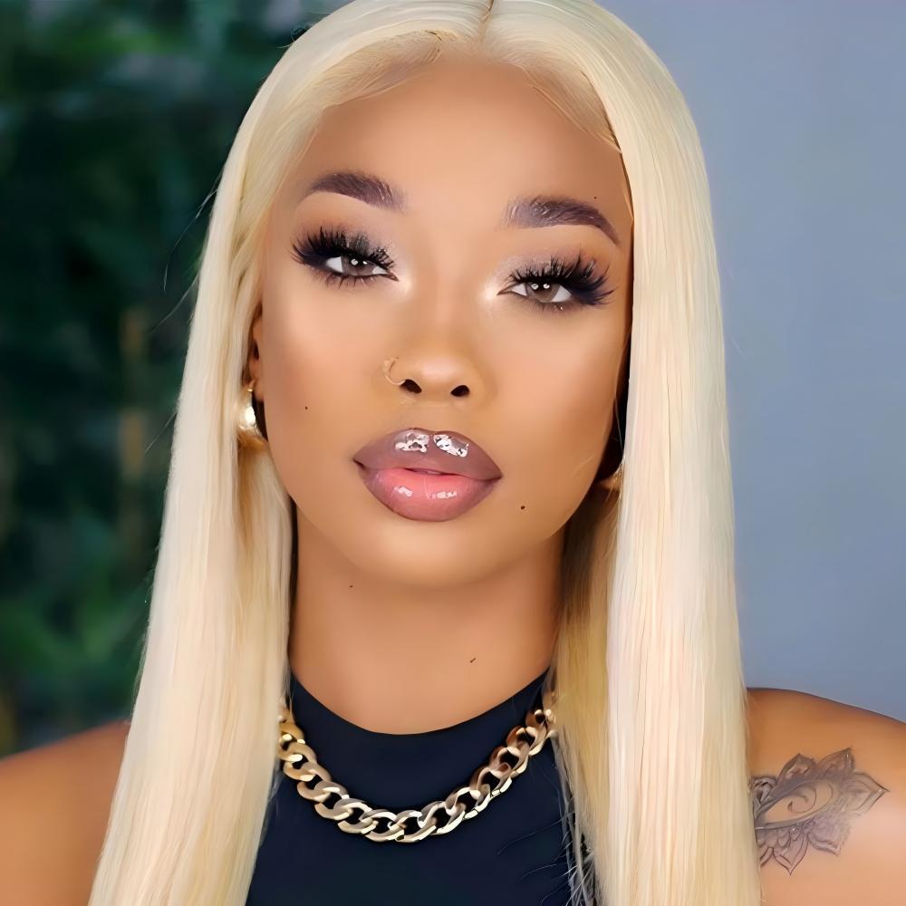 XYS Hair 613 Blonde Straight Virgin Human Hair 5x5 Transparent Lace Closure