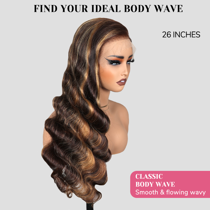 XYS Hair 7x6 HD Lace 4/27 Body Wave Wig Ready to Go