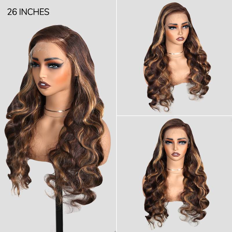 XYS Hair 7x6 HD Lace 4/27 Body Wave Wig Ready to Go