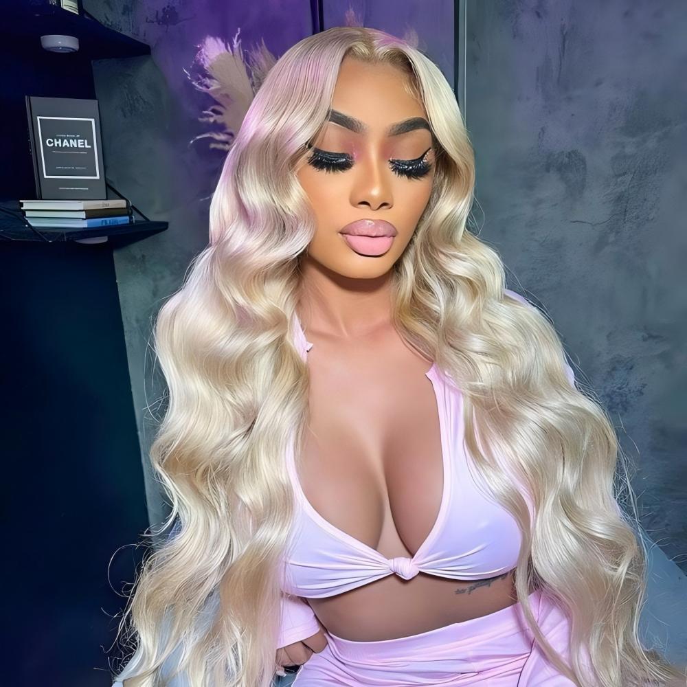 XYS Hair 613 Blonde Body Wave Hair 4x4 Transparent Lace Closure