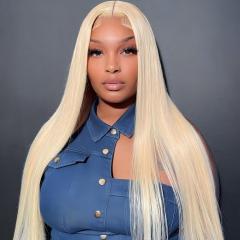 XYS Hair 613 Blonde Straight Bundles Double Weft