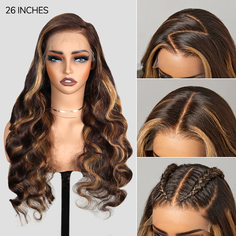 XYS Hair 7x6 HD Lace 4/27 Body Wave Wig Ready to Go