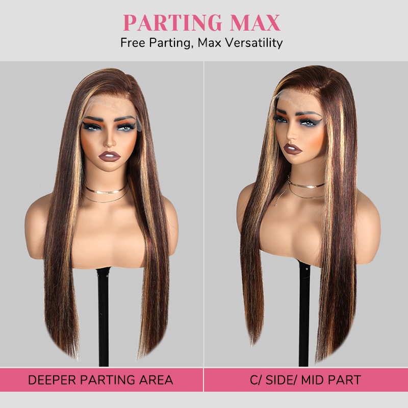 XYS Hair 7x6 Honey Blonde 4/27 Straight HD Lace Long Wig